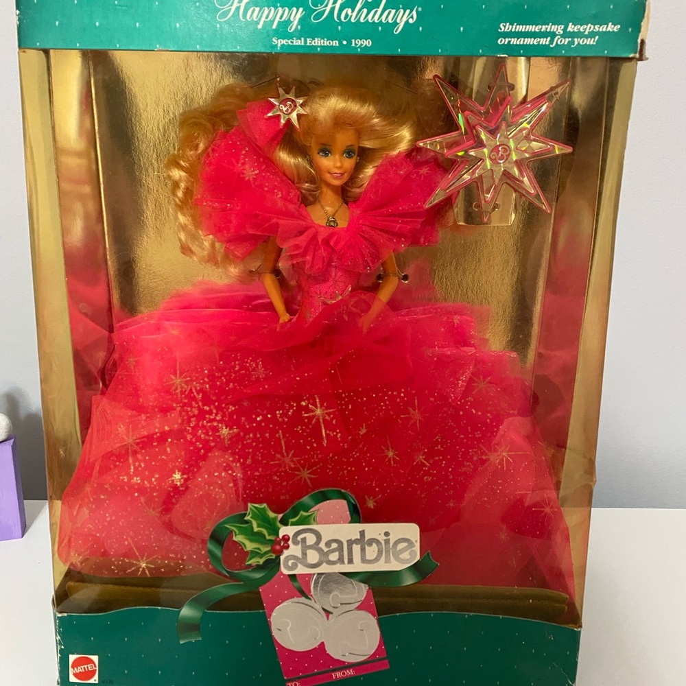 Vintage 1990 Happy Holidays Barbie Doll